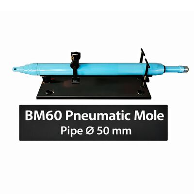 BM60 Pneumatic Impact Mole for 50 mm Pipe Diameter with 2.2-3.3 Hz Impact Frequency and 0.4-0.8 MPa Air Pressure